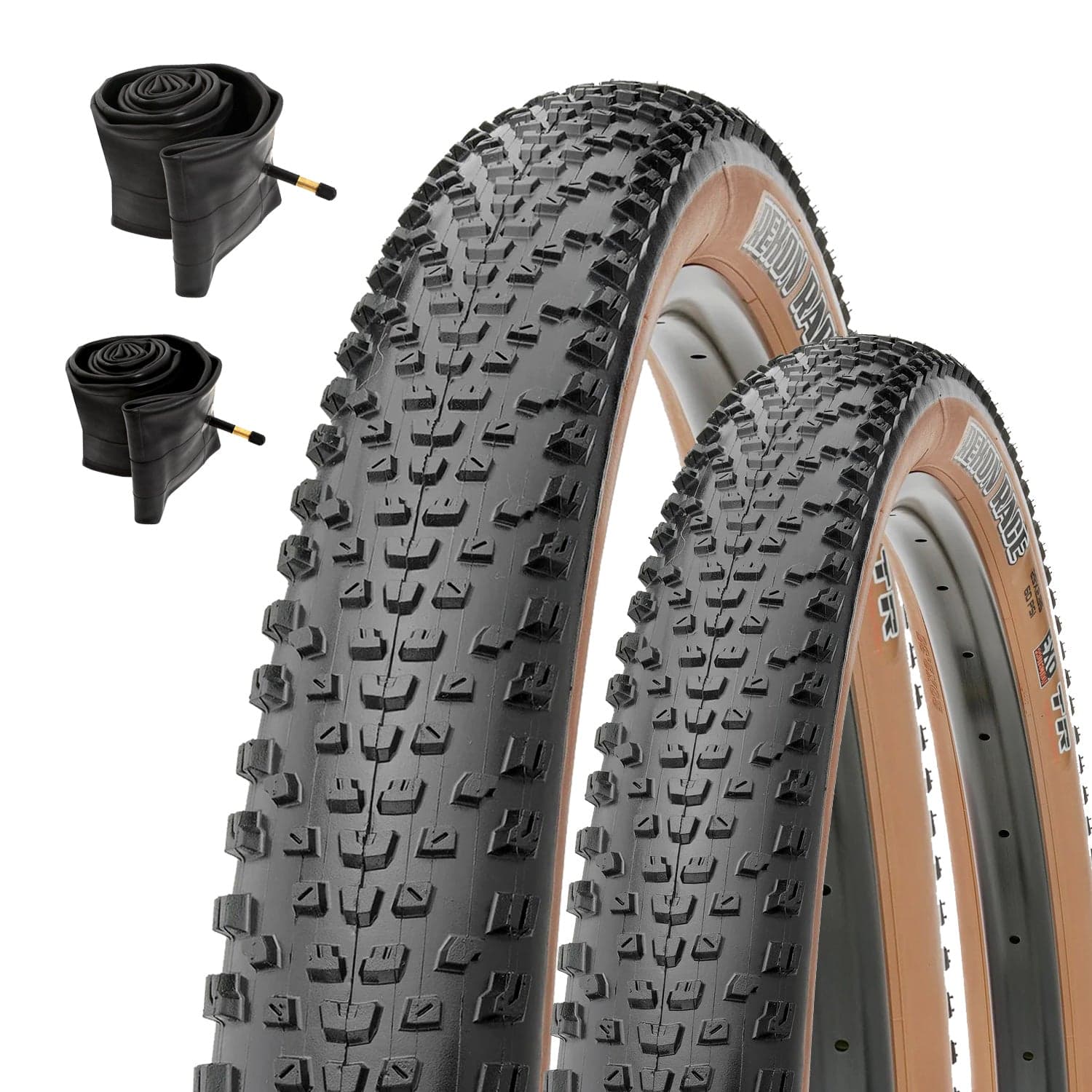 2-Pack 27.5” Rekon Race Tan Wall Bike for Mountain Bikes & Electric Bikes with Inner Tubes (2) 60 TPI, 27.5" x 2.25", Total of 2