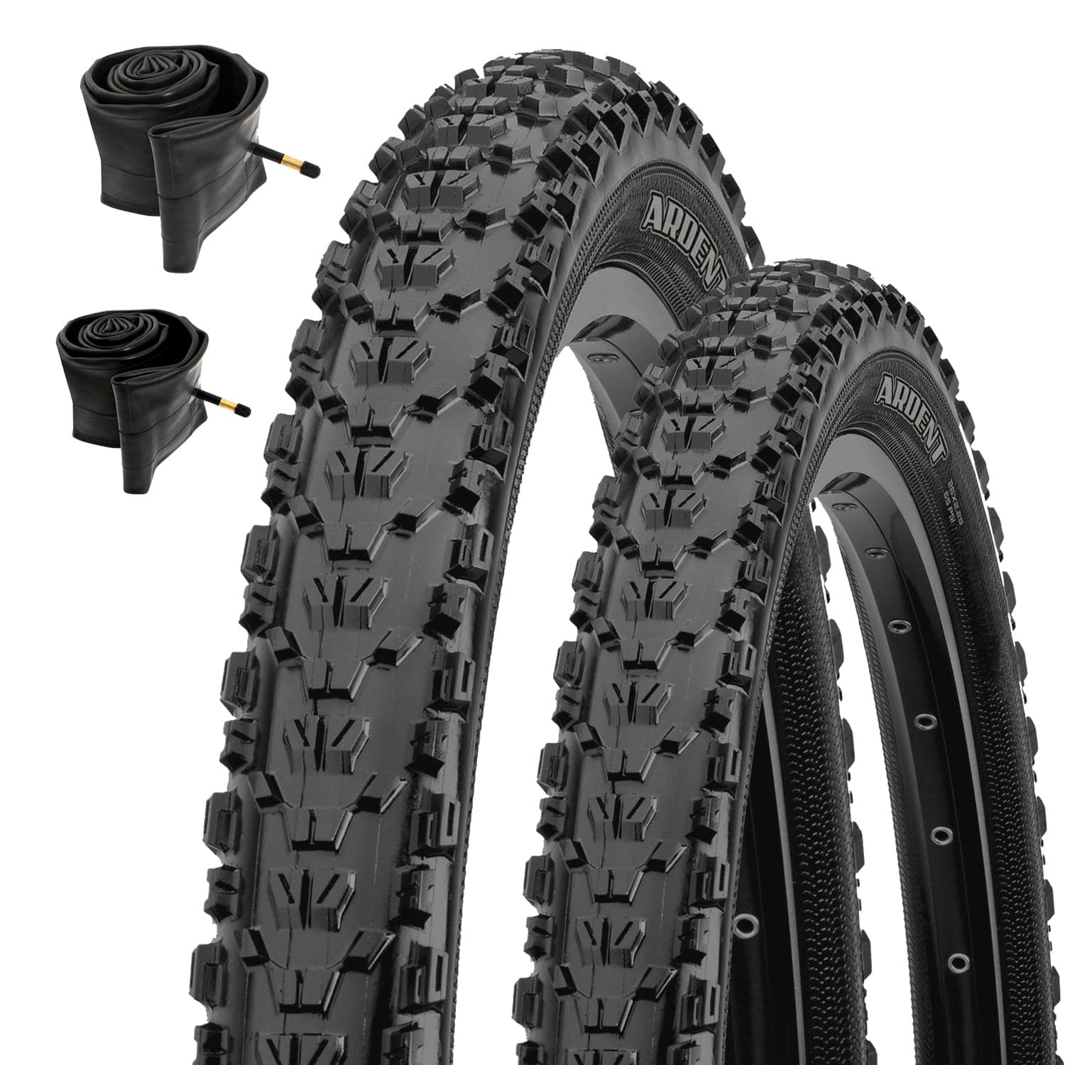 2-Pack 27.5” Maxxis Ardent Tire for Mountain Bikes & Electric Bikes with Inner Tubes (2) 60 TPI, 27.5" x 2.25", Total of 2